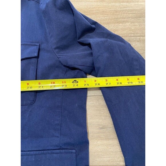 Peter Millar Stowe Reversible Wool Blend Mens XL Navy Blue Safari Jacket - Picture 5 of 10